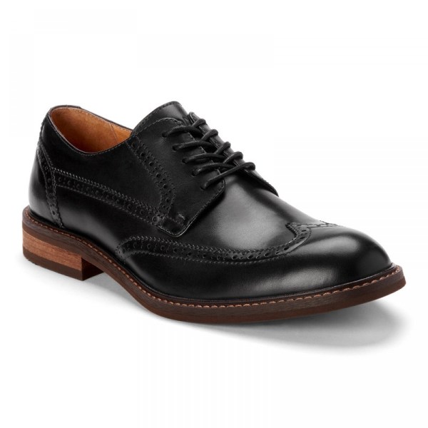 Vionic Dress Shoes Ireland - Bruno Oxford Black - Mens Shoes Sale | QRMWG-0134